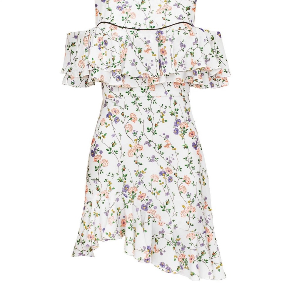 Floral Asymmetric Ruffle Dress - Picture 2 of 4